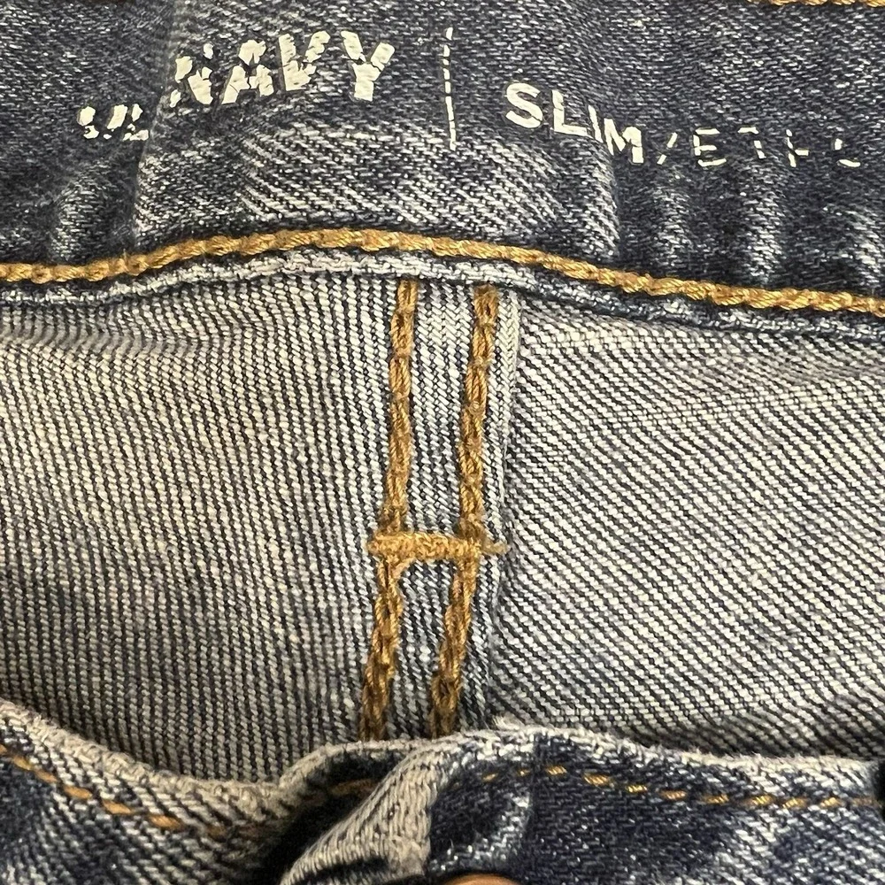 OLD NAVY Men's Distressed Blue Jeans Denim Straight Leg Size 32X32